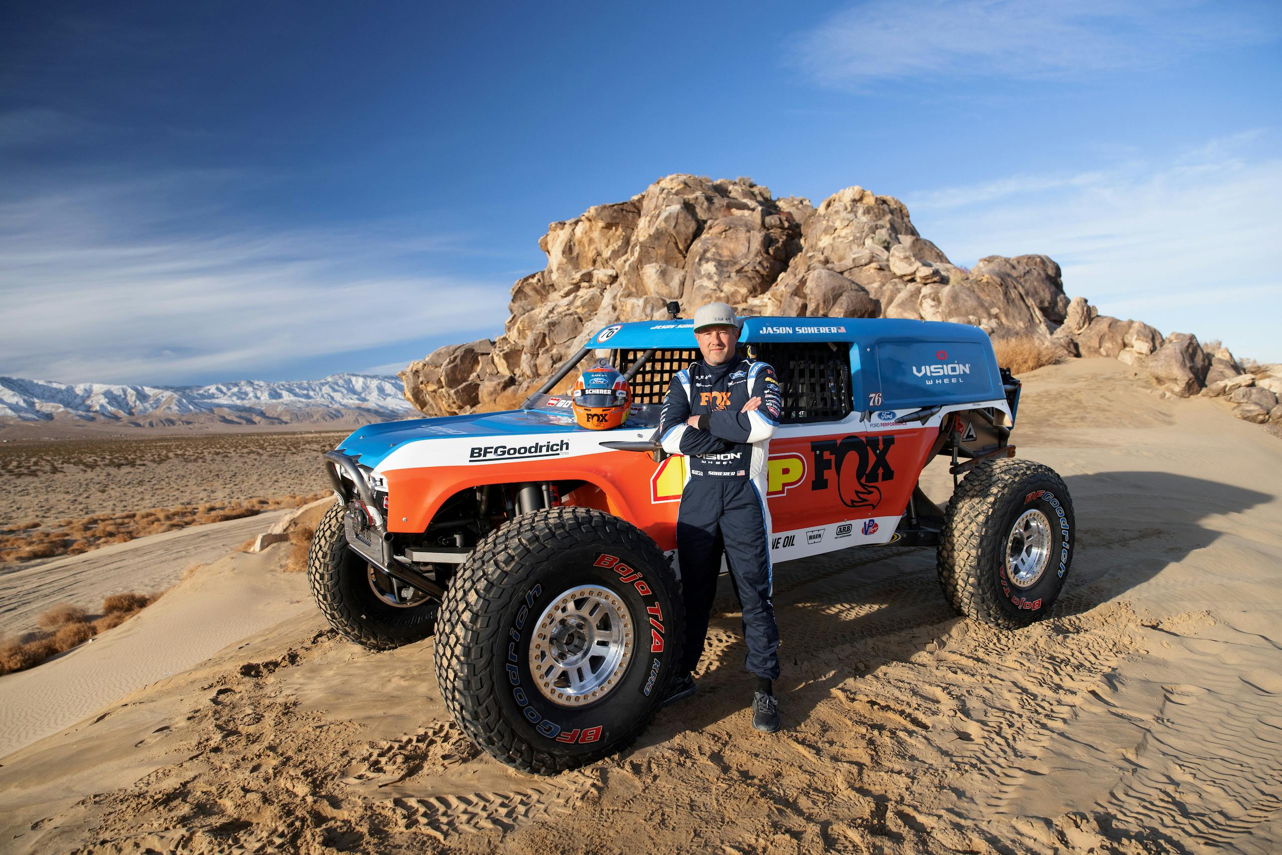 Ford Bronco Off-Road King of Hammers front three-quarter and driver