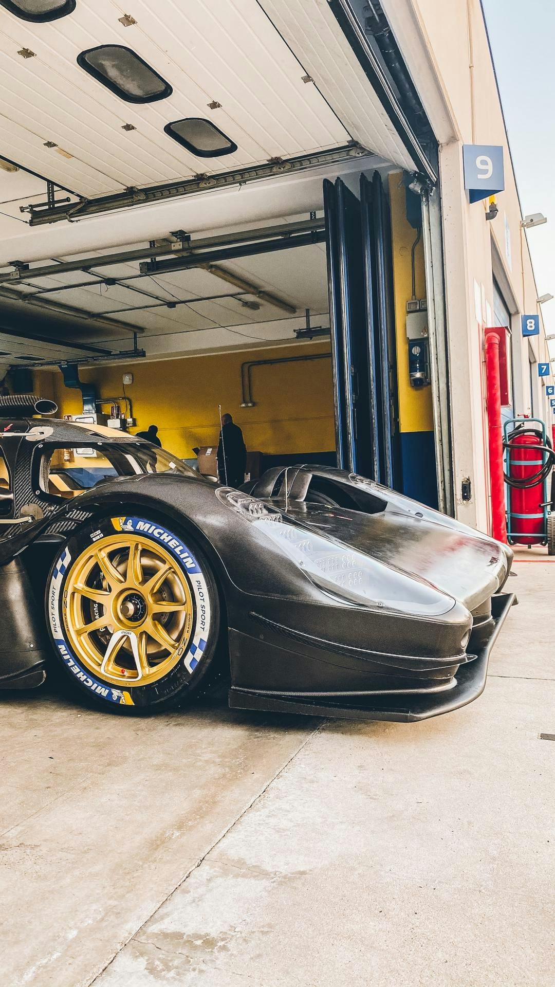 Glickenhaus 007 LMH testing Vallelunga 2021 reveal nose garage