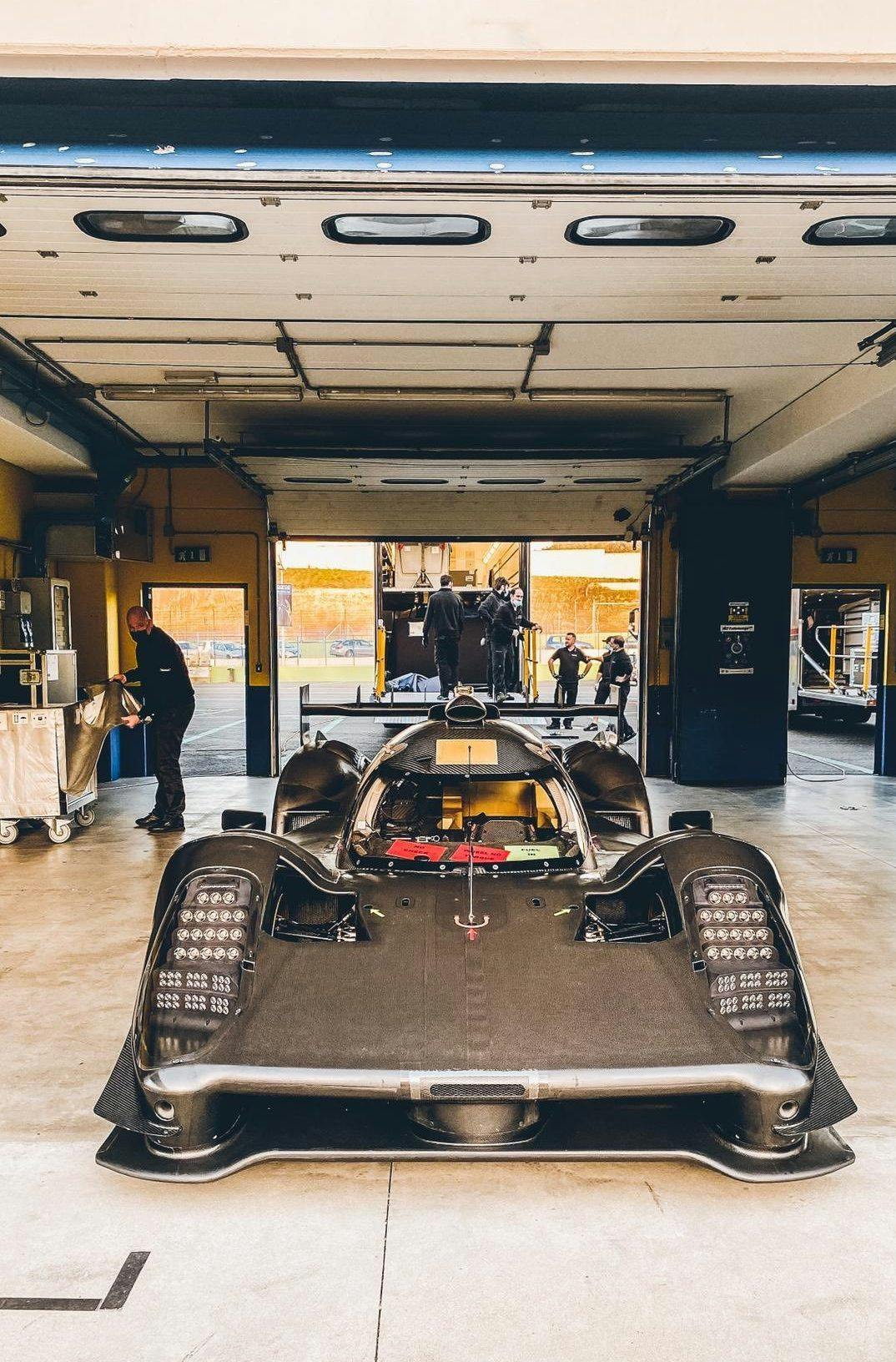 Glickenhaus 007 LMH testing Vallelunga 2021 reveal nose garage