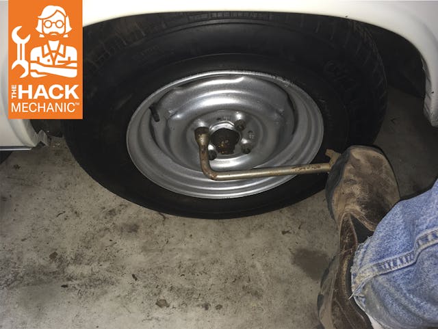 foot tire iron wheel lugs hack mechanic thumbnail