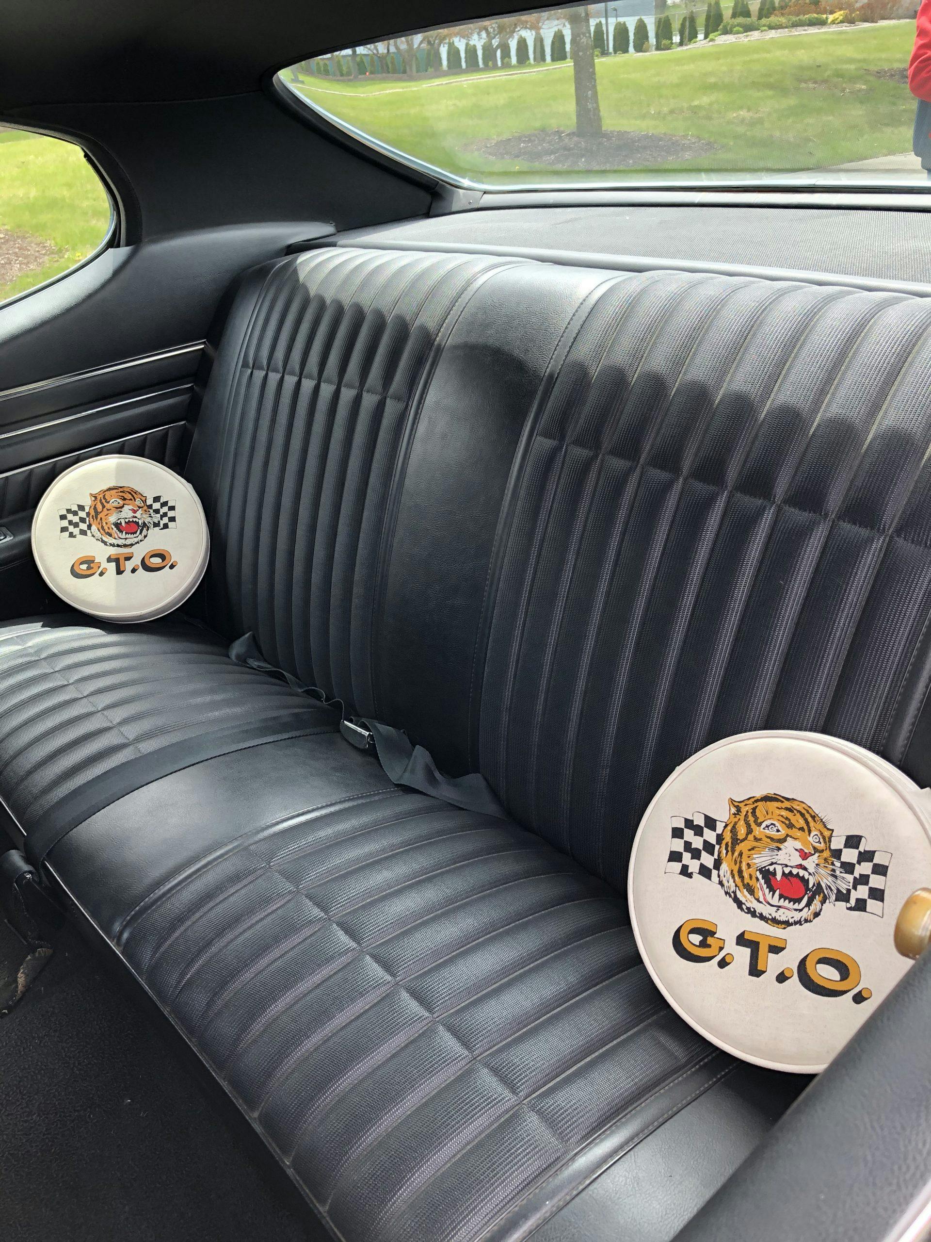1970 Pontiac GTO rear seats gto pillow tiger