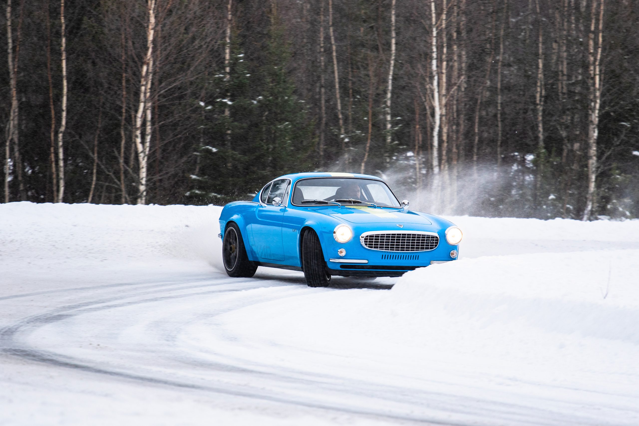 The Cyan Racing P1800 looks ice cool sliding in Swedish snow
