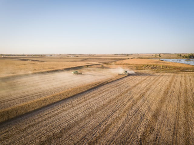 John Deere Tractor fields aerial