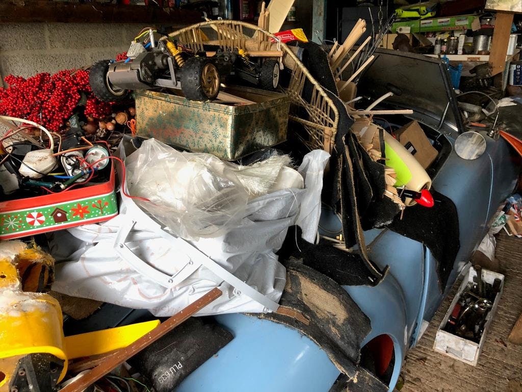 1960 MGA roadster rescue buried in junk