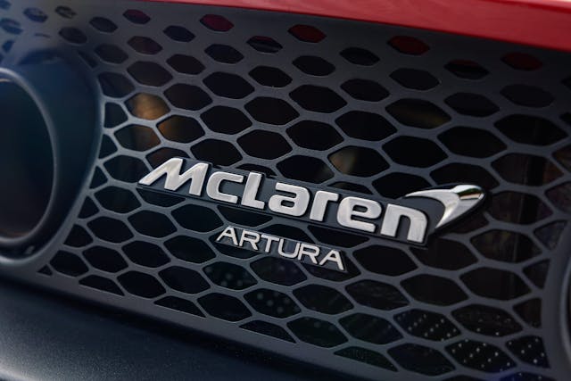 McLaren Artura orange badging detail