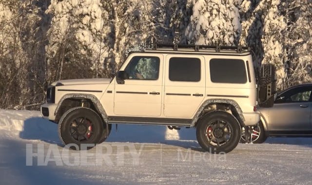 Mercedes-Benz G Class 4x4 test mule white side profile