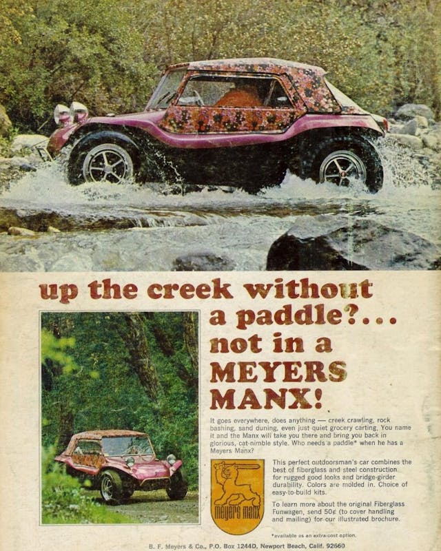 Meyers Manx Fiberglass Dune Buggy Vintage Ad