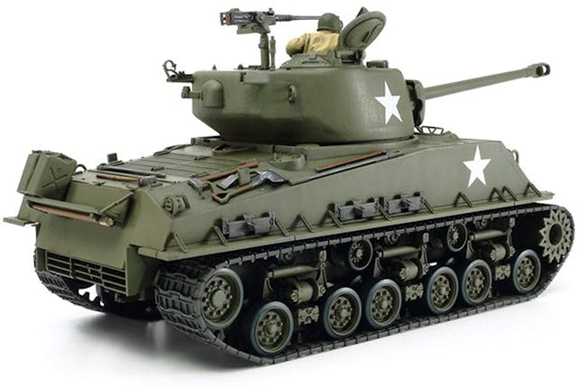 Sherman Tank WWII scale model rear three-quarter