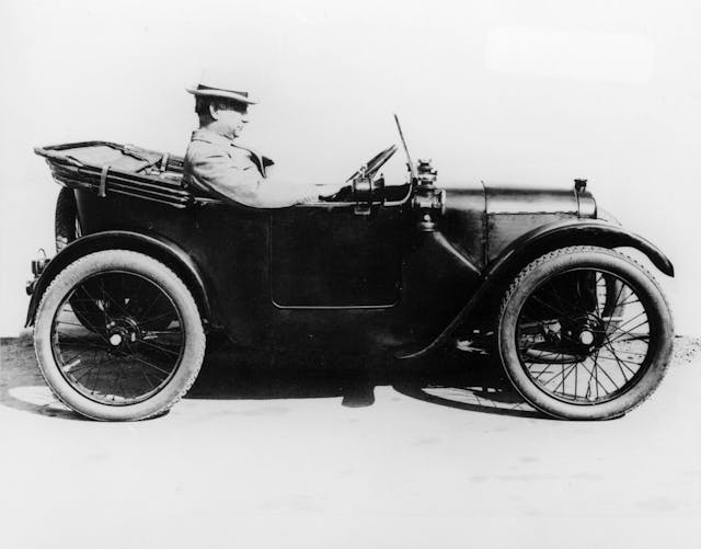 Sir Herbert Austin in an Austin Seven
