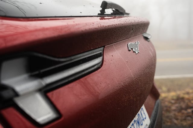 Ford Mustang Mach E rear badge close