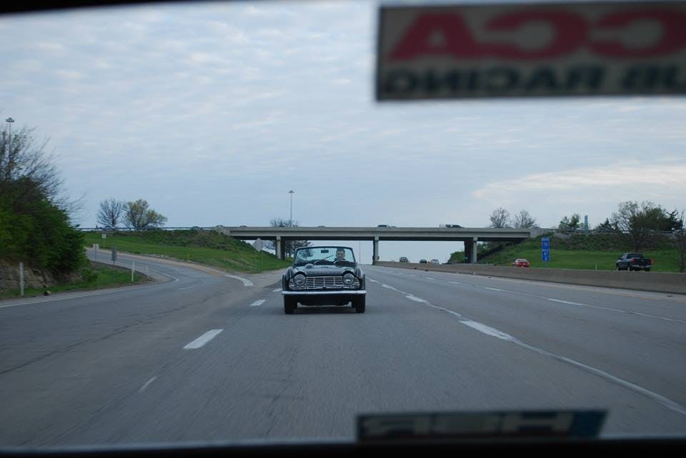 mitty road trip 1964 Triumph TR4 highway