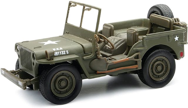 Willys MB Jeep WWII scale model front three-quarter