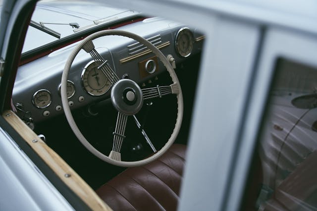 1947 Tatra T87 interior through window