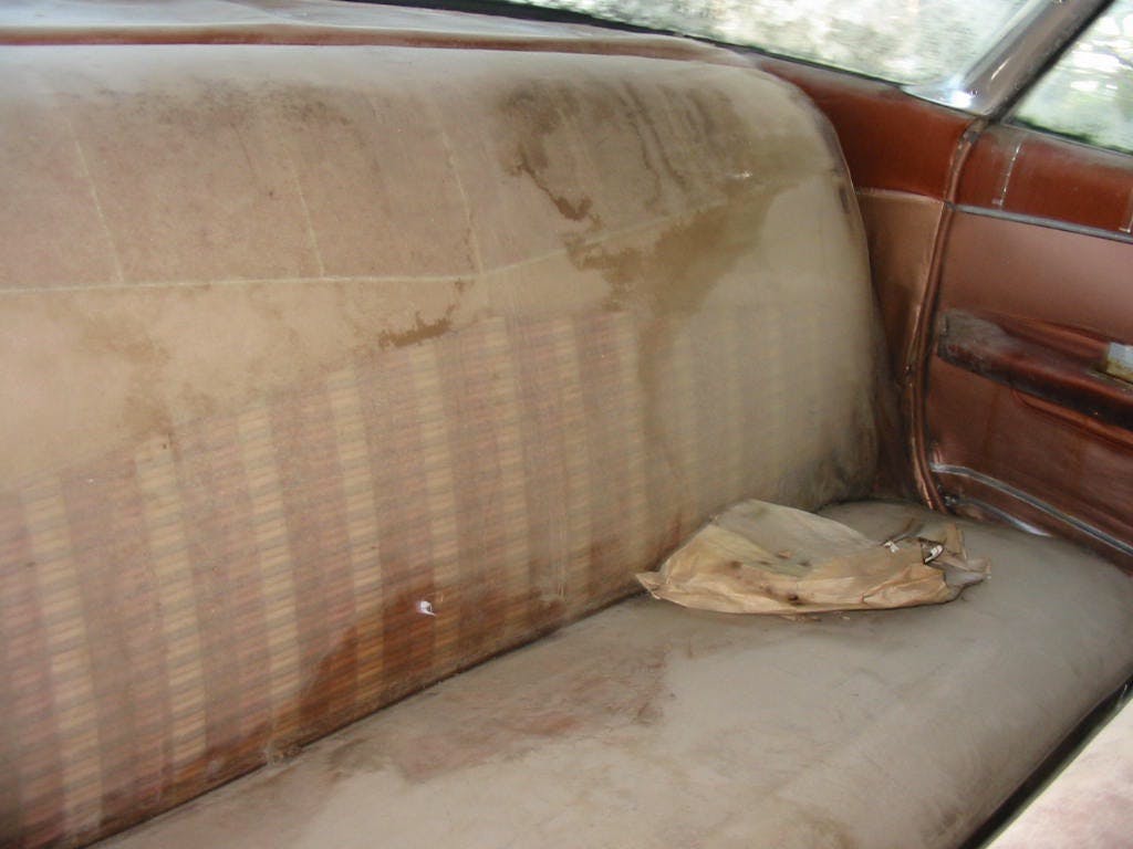 1959 Chevrolet Impala interior unrestored rear seat