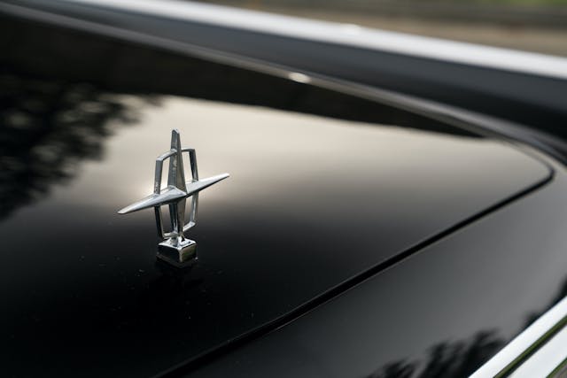 1963 Lincoln Continental hood ornament detail