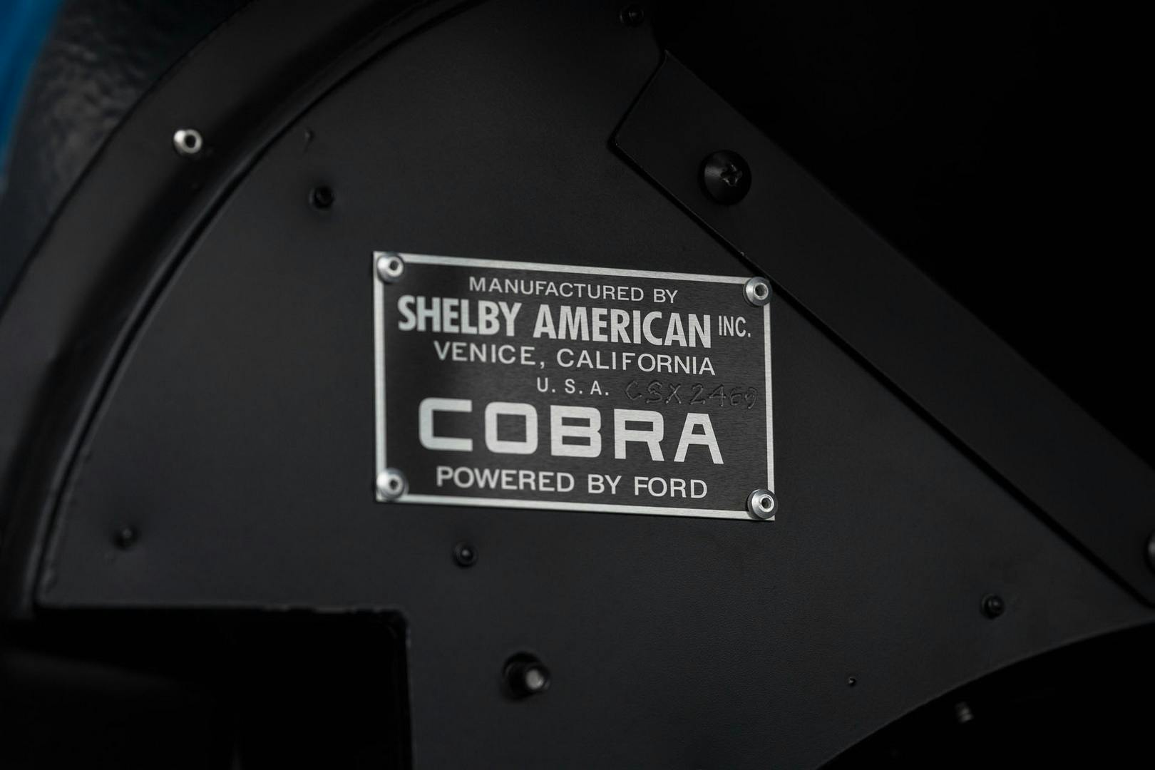 Shelby Cobra Daytona Coupe info plate