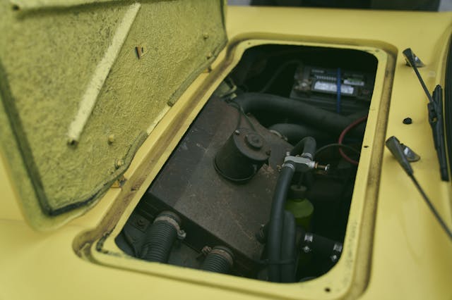 1971 Reliant Regal 330 front hatch open 1971 Reliant Regal 330 front hatch open