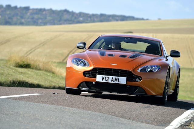 Aston Martin V12 Vantage front driving action