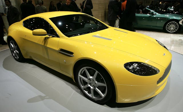 Yellow Aston Martin V8 Vantage Geneva Motor Show Debut