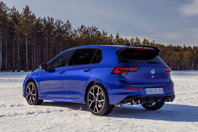 2022 Volkswagen Golf R rear three-quarter