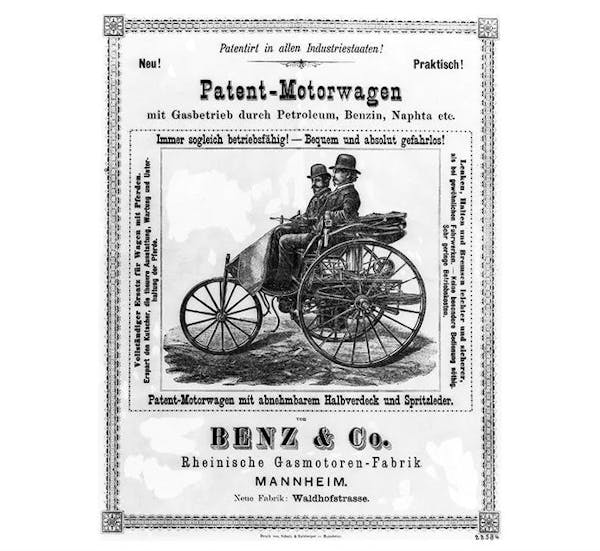 Benz Patent-Motorwagen ad 1880s