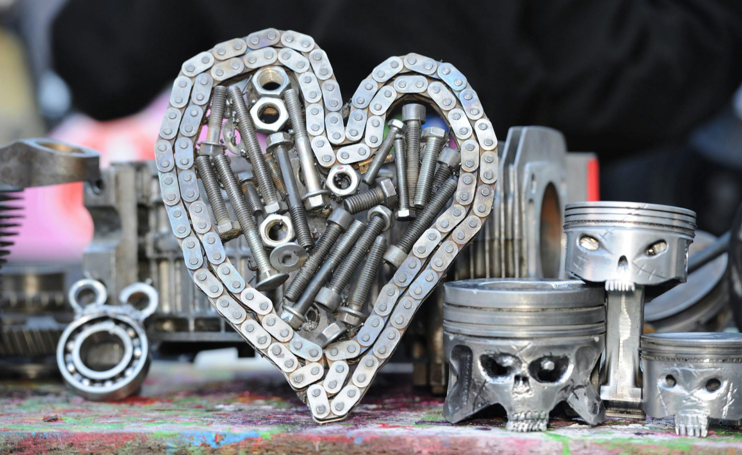 Catherine Potter engine chain piston art