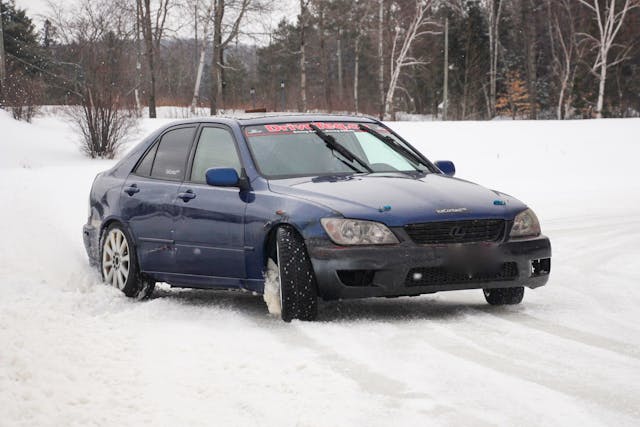 lexus testing continental winter tire front three-quarter