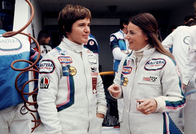 1977 le mans grand prix Lella Lombardi L and Christine Beckers R
