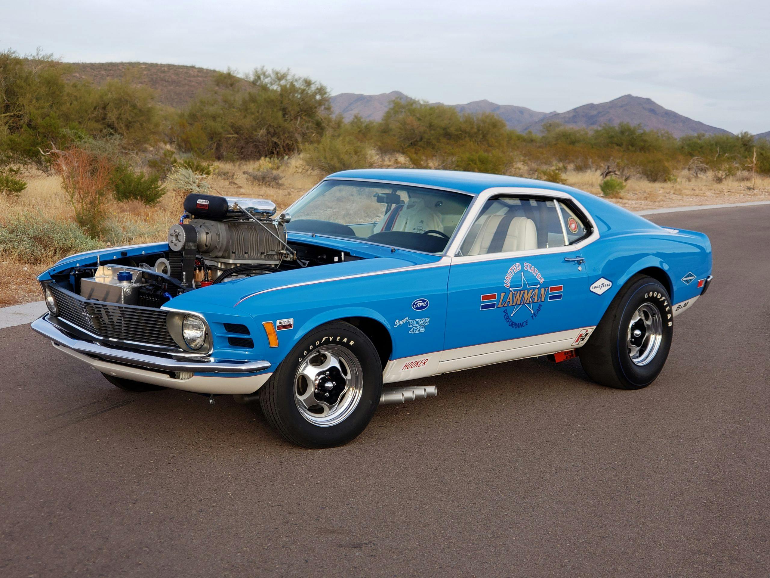 Lawman Boss 429 Ford Mustang front three-quarter