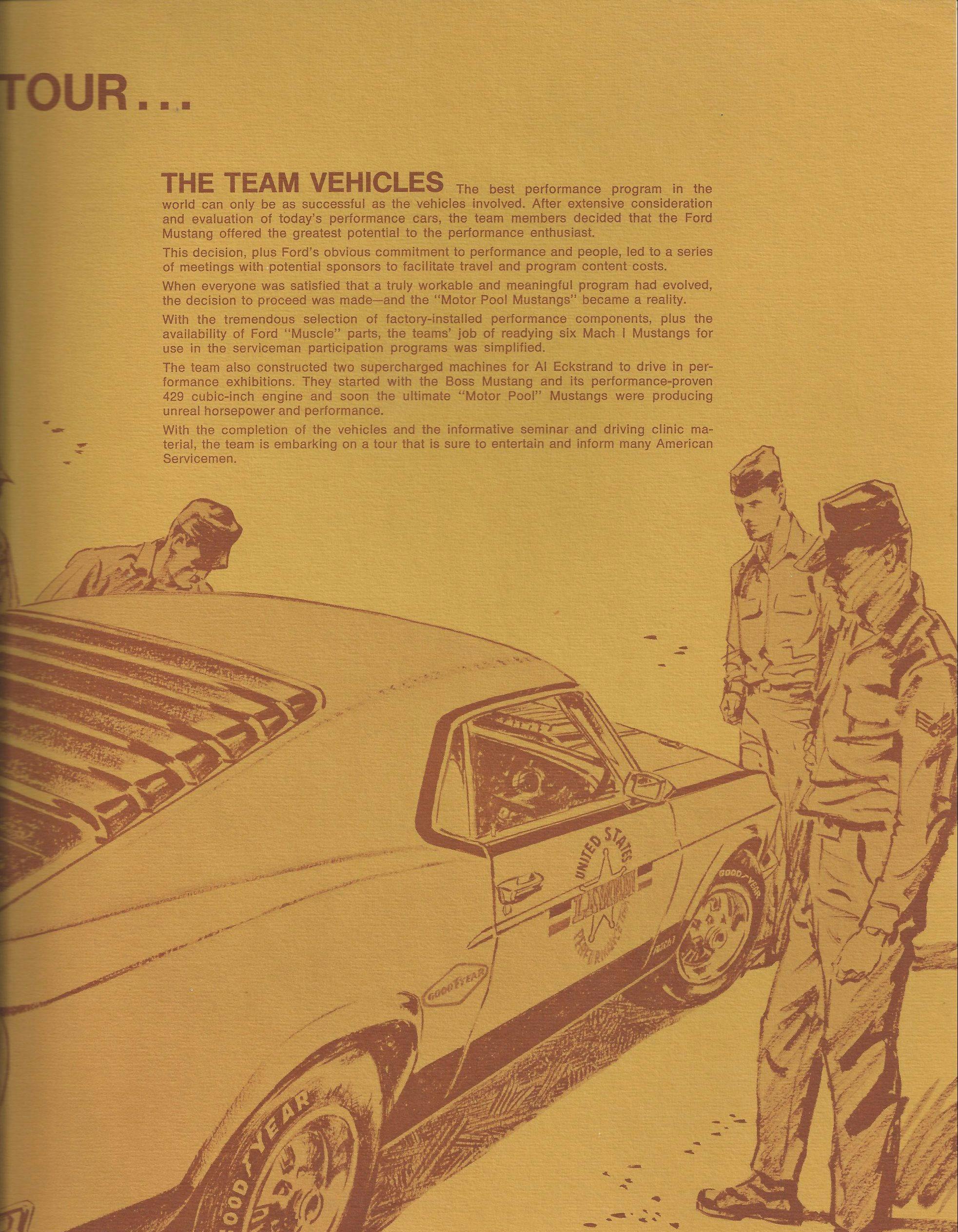 1970 Military Performance Tour literature team about page