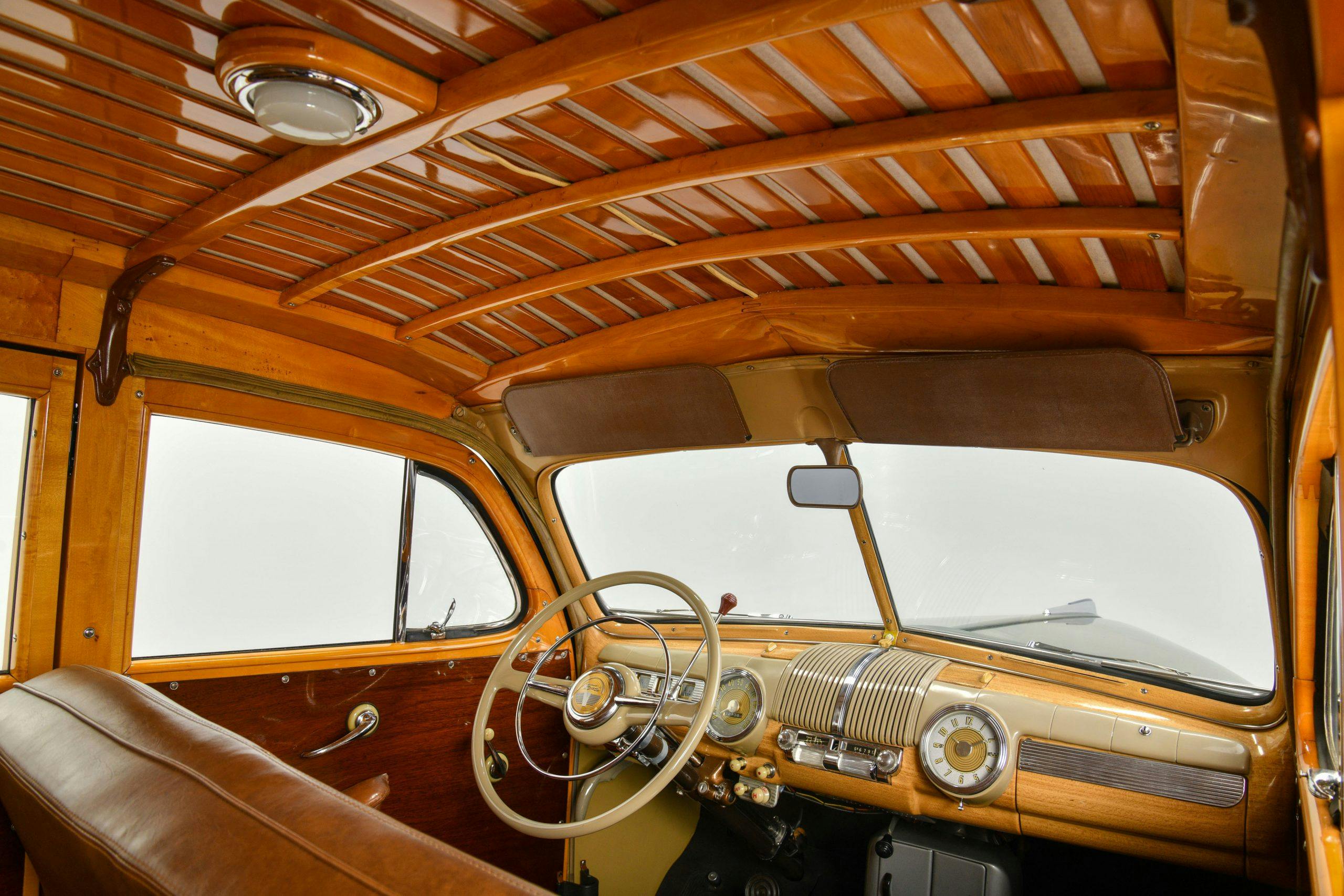 1947 FORD SUPER DELUXE CUSTOM interior roof wood work