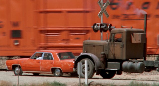 1971 Plymouth Valiant chase with tanker truck