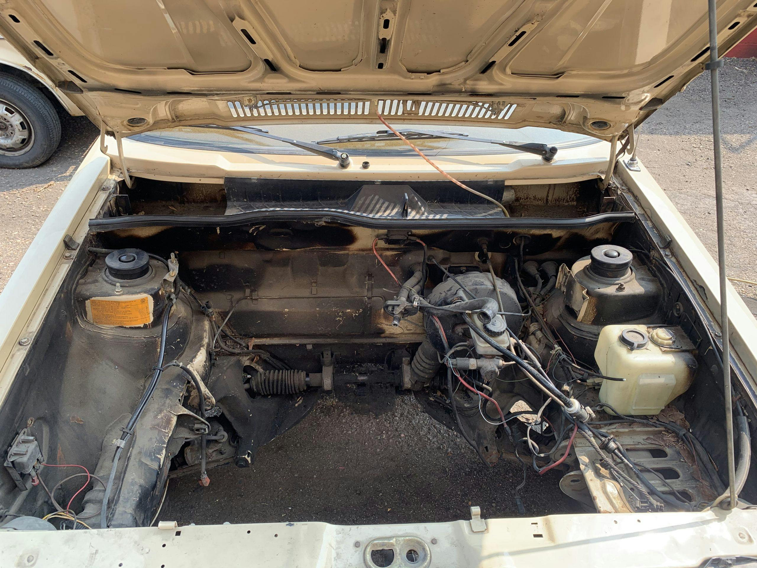 1980 VW Rabbit TDI empty engine bay Aug 22, 3 10 45 PM