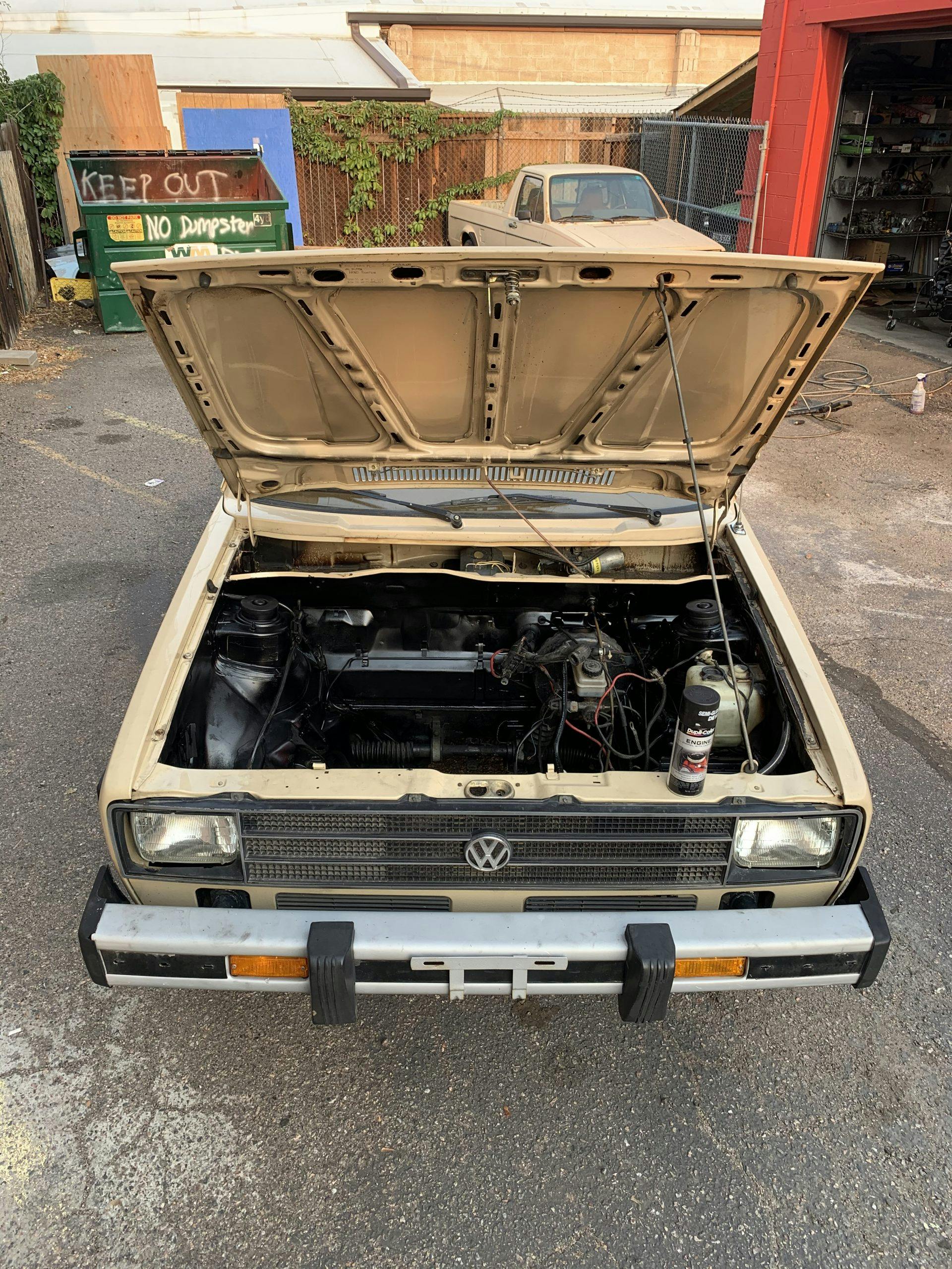 1980 VW Rabbit TDI swap engine out Aug 22, 6 29 13 PM