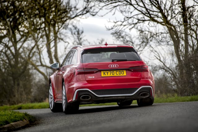 Audi RS6 rear cornering driving action
