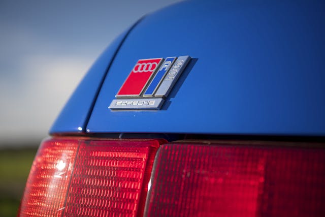 Audi RS2 rear porsche badging detail close