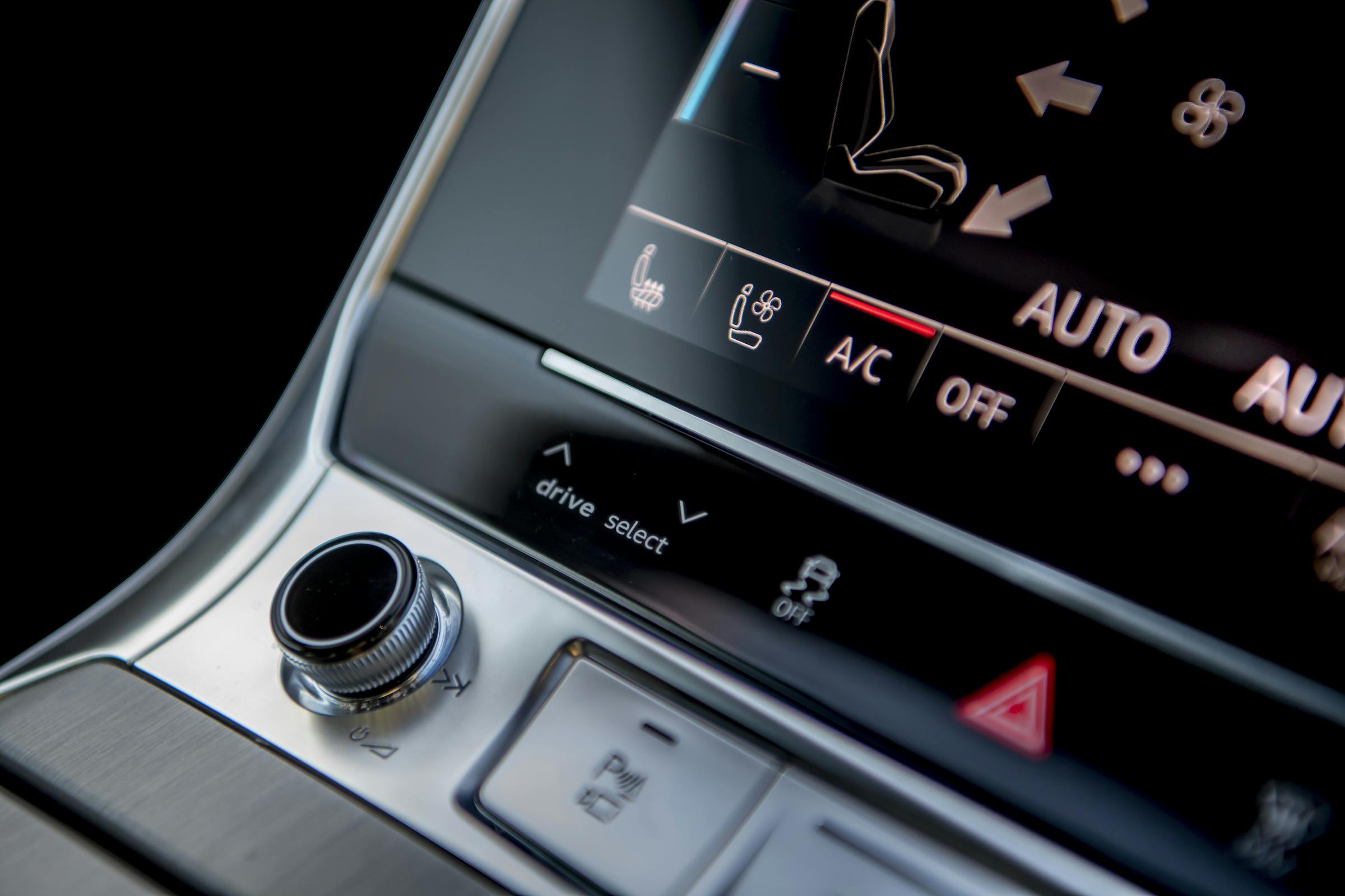 Audi RS6 interior center console controls close