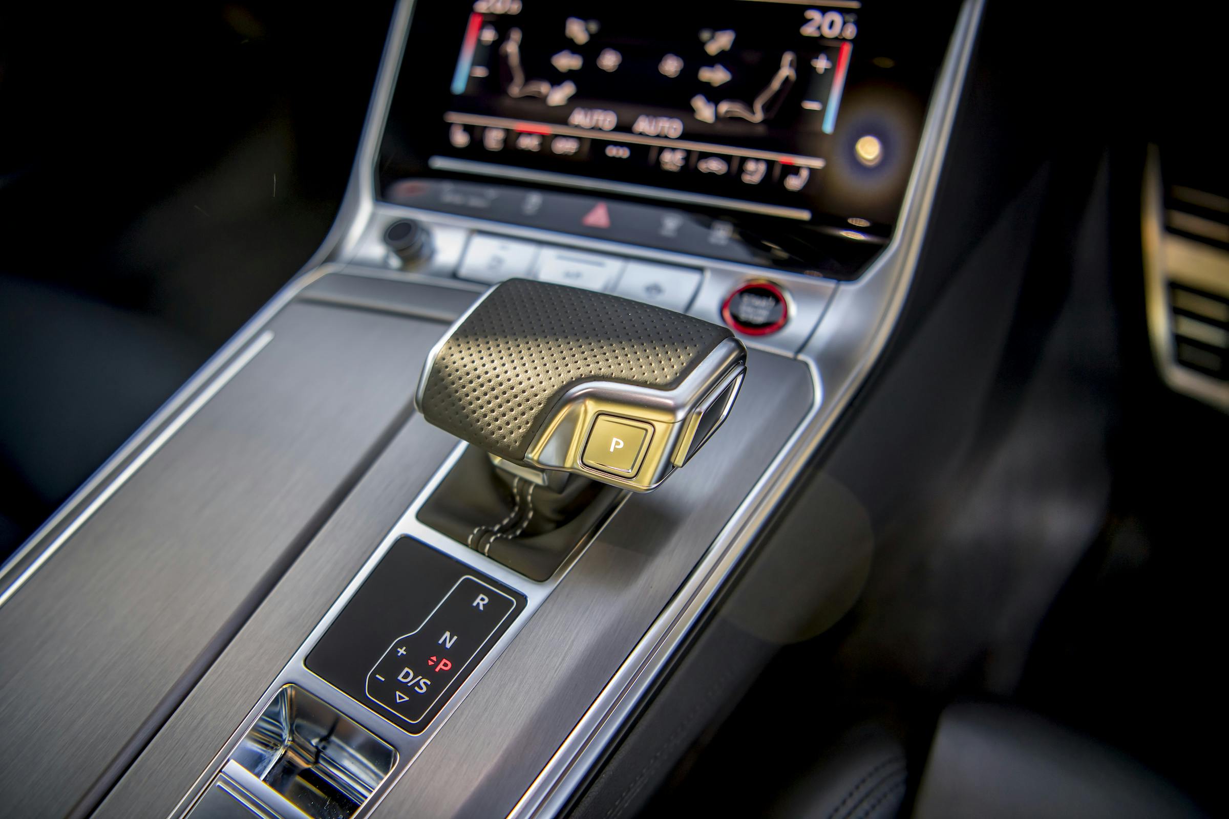 Audi RS6 interior gear selector detail