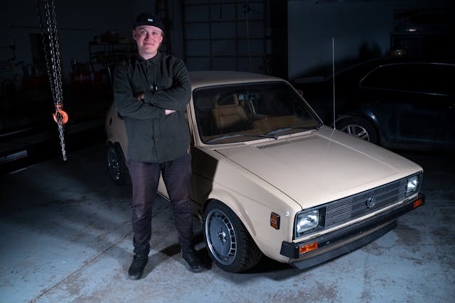 1980 VW Rabbit TDI swap garage beauty shot