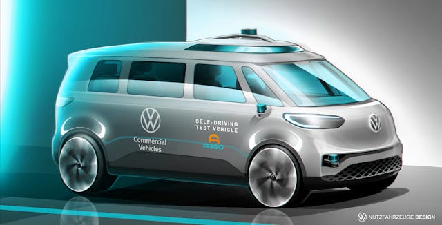 VW Volkswagen self driving commercial van render