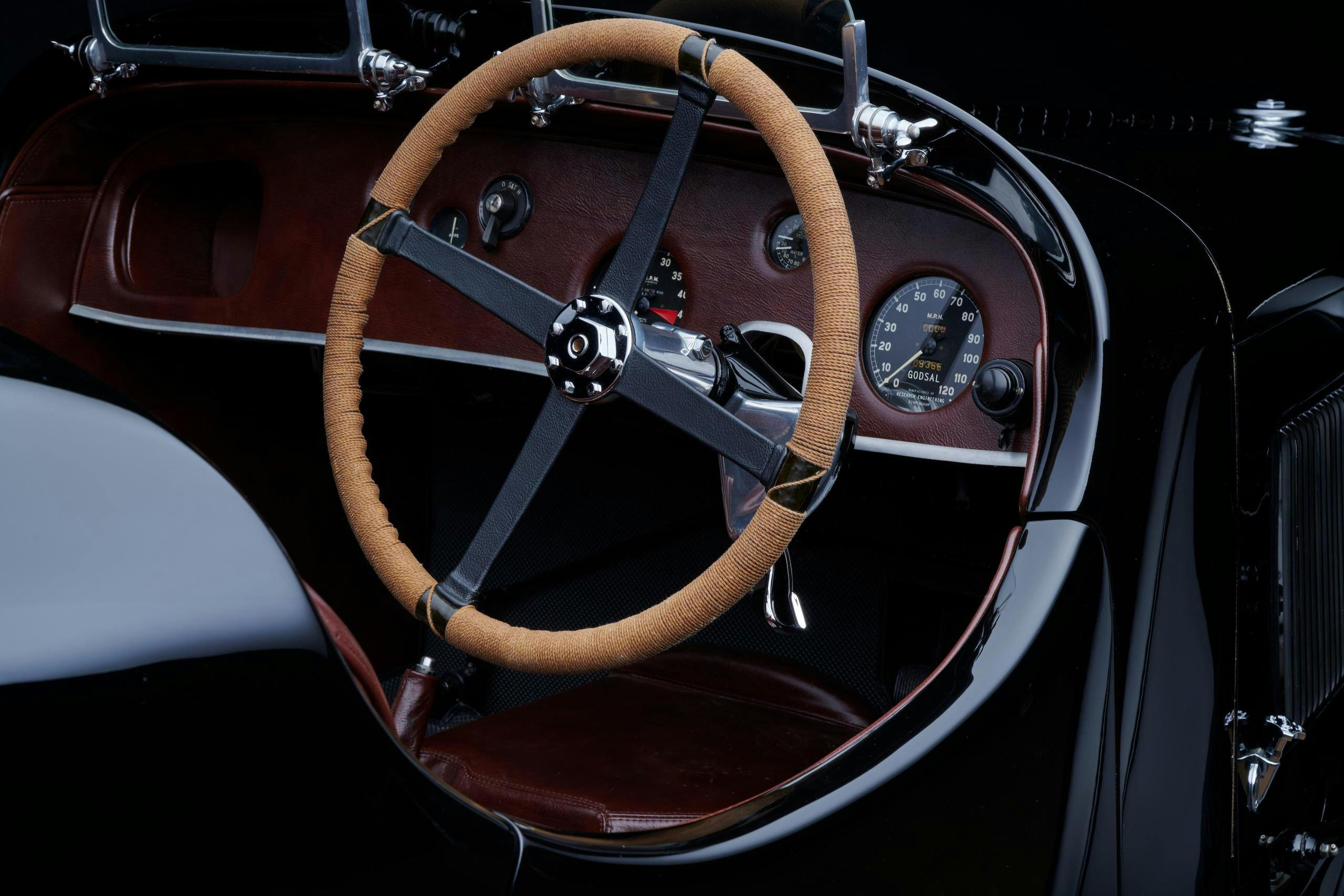 1935 Godsal Sports Tourer steering wheel