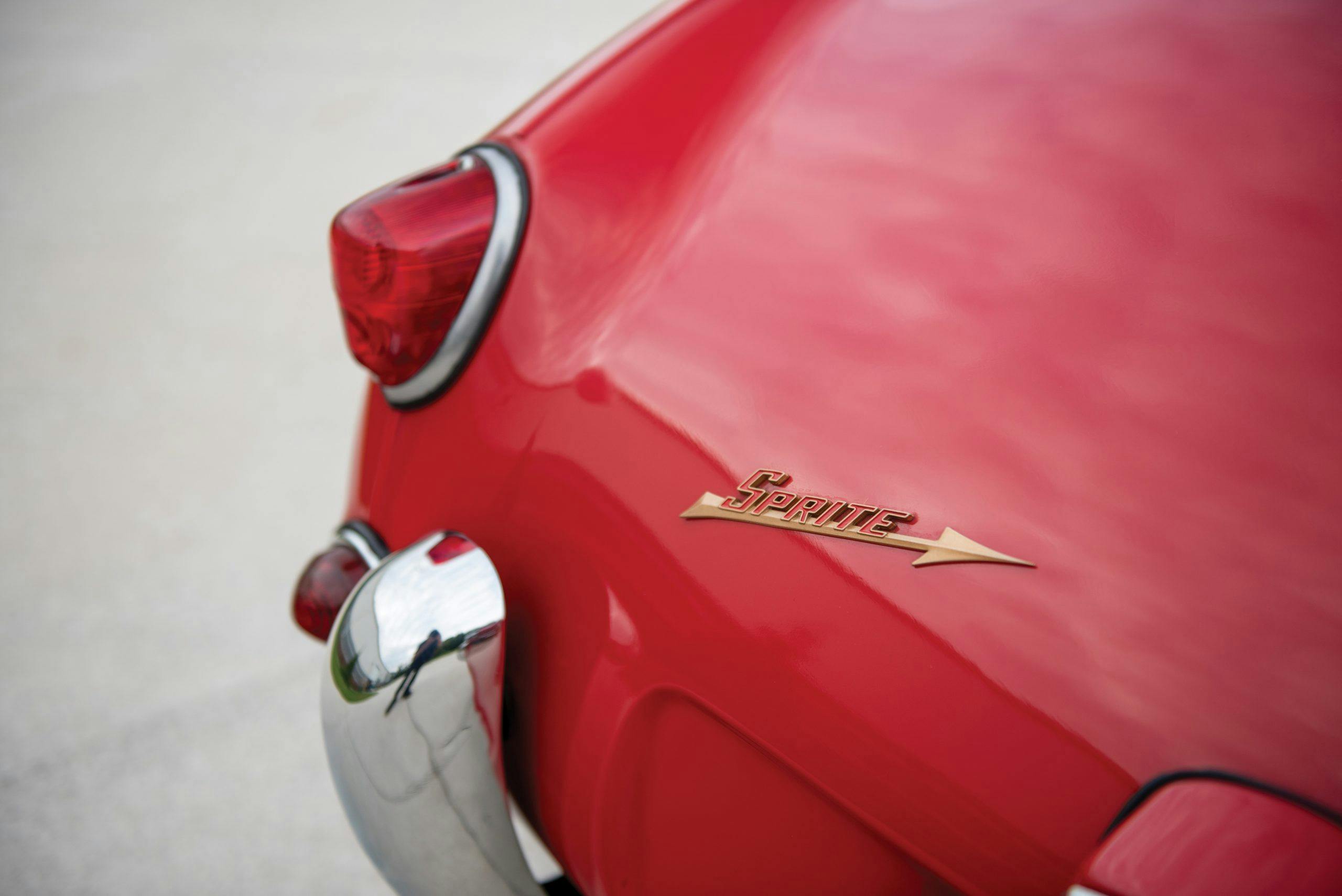 1959 Austin Healey Sprite Bugeye rear badge