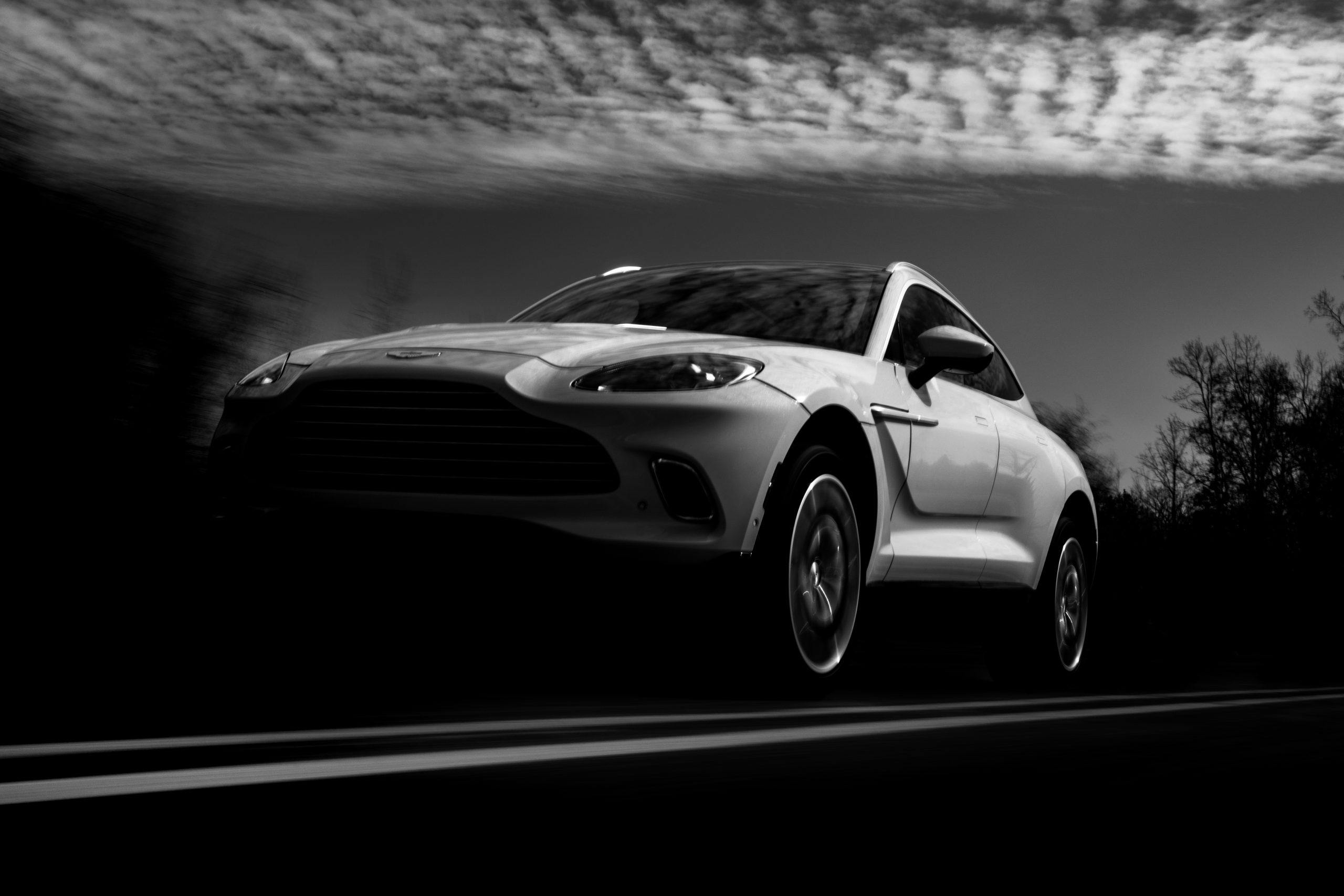 2021 Aston Martin DBX black and white