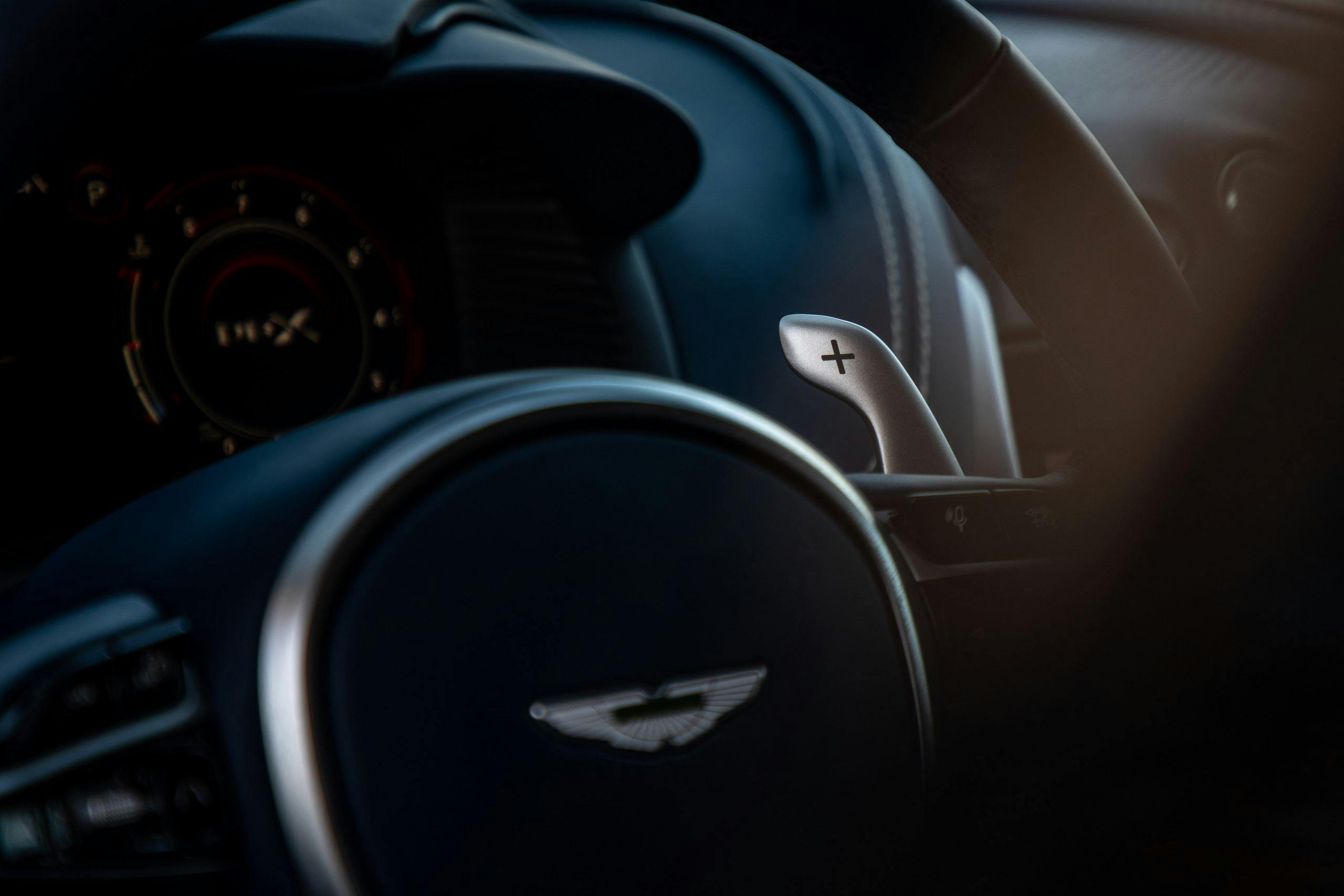2021 Aston Martin DBX interior paddle shifter detail
