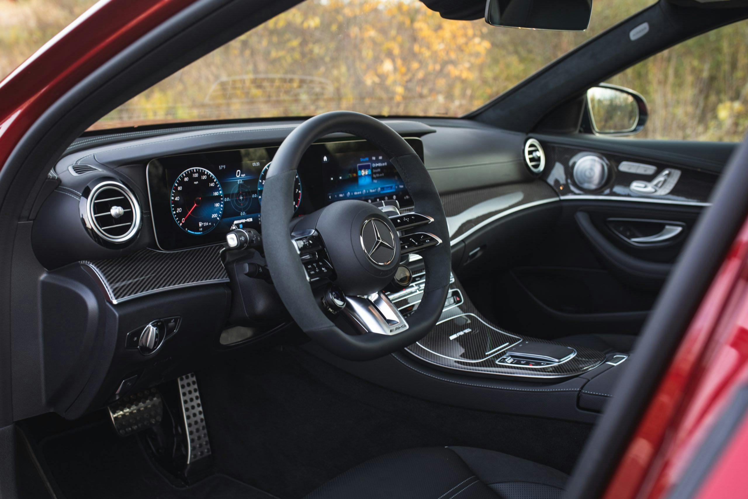2021 Mercedes-AMG E63 S wagon interior front angle