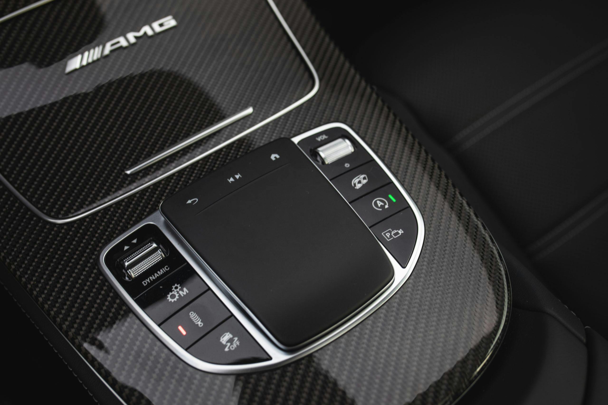 2021 Mercedes-AMG E63 S interior center console controls