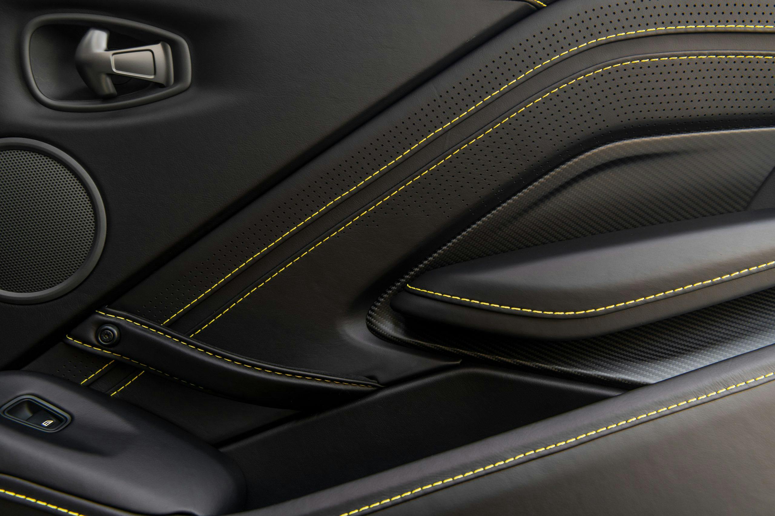 Aston Martin Vantage Roadster Yellow Tang interior detail