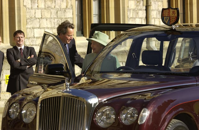 Queen entering Bentley State Limousine