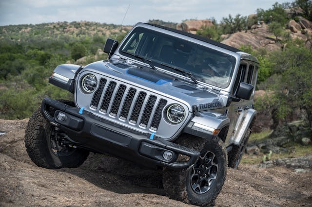 2021 Jeep Wrangler 4xe on a rock