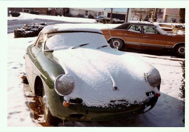 1960 Porsche 356B Roadster and 1973 Ford Gran Torino